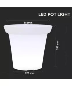 VASO DECORATIVO DA ESTERNO LUMINOSO LED RGB 35,5X32,5 CM